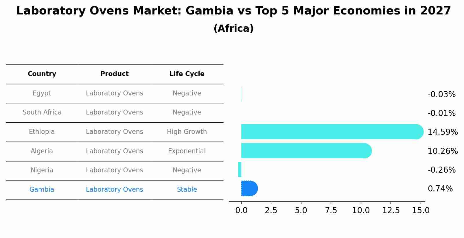 Laboratory Ovens Market: Gambia vs Top 5 Major Economies in 2027 (Africa)