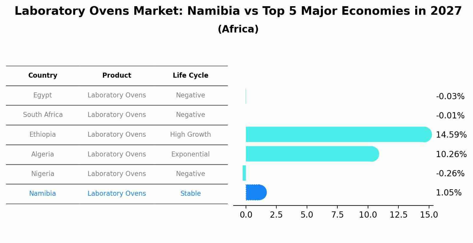 Laboratory Ovens Market: Namibia vs Top 5 Major Economies in 2027 (Africa)