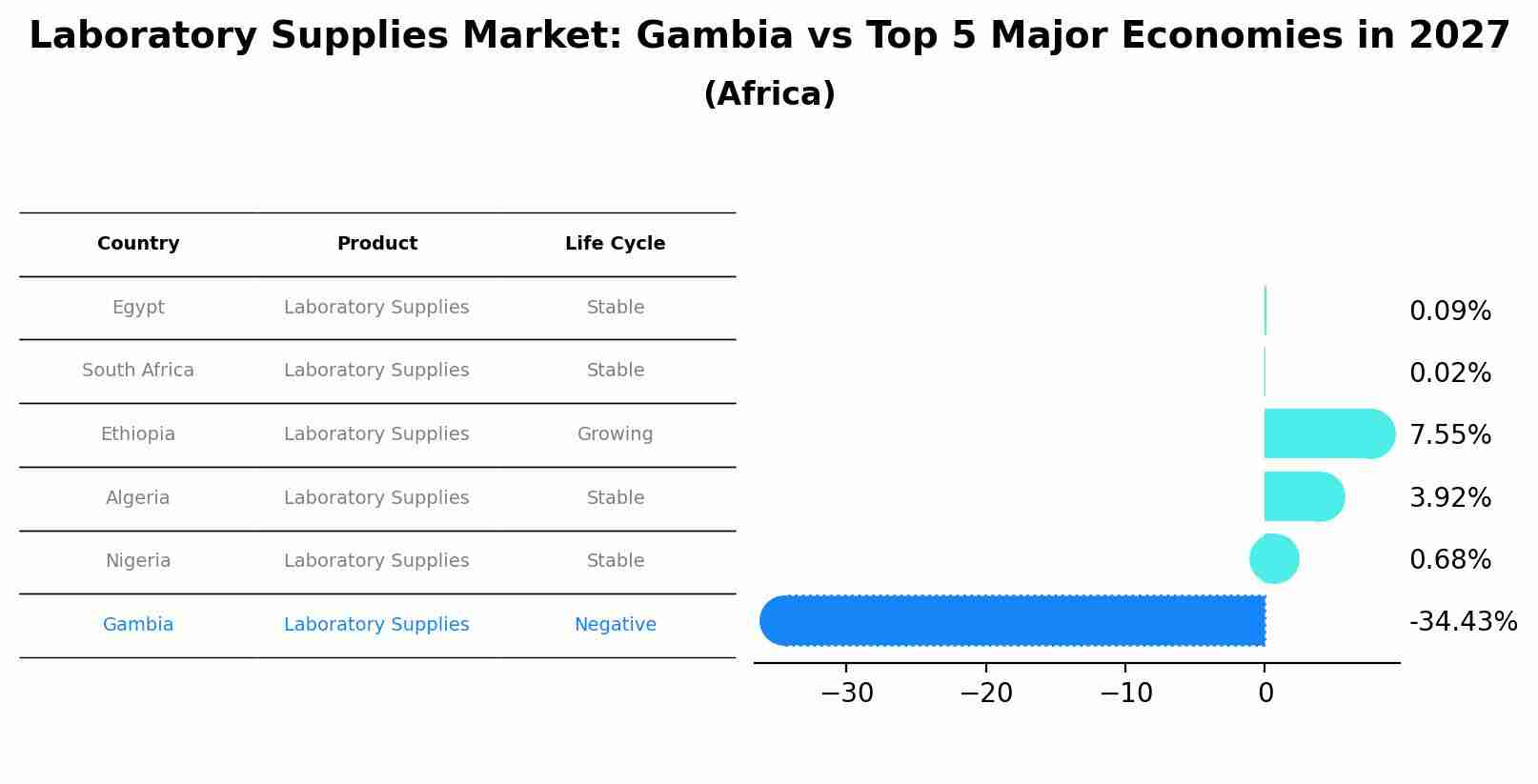 Laboratory Supplies Market: Gambia vs Top 5 Major Economies in 2027 (Africa)