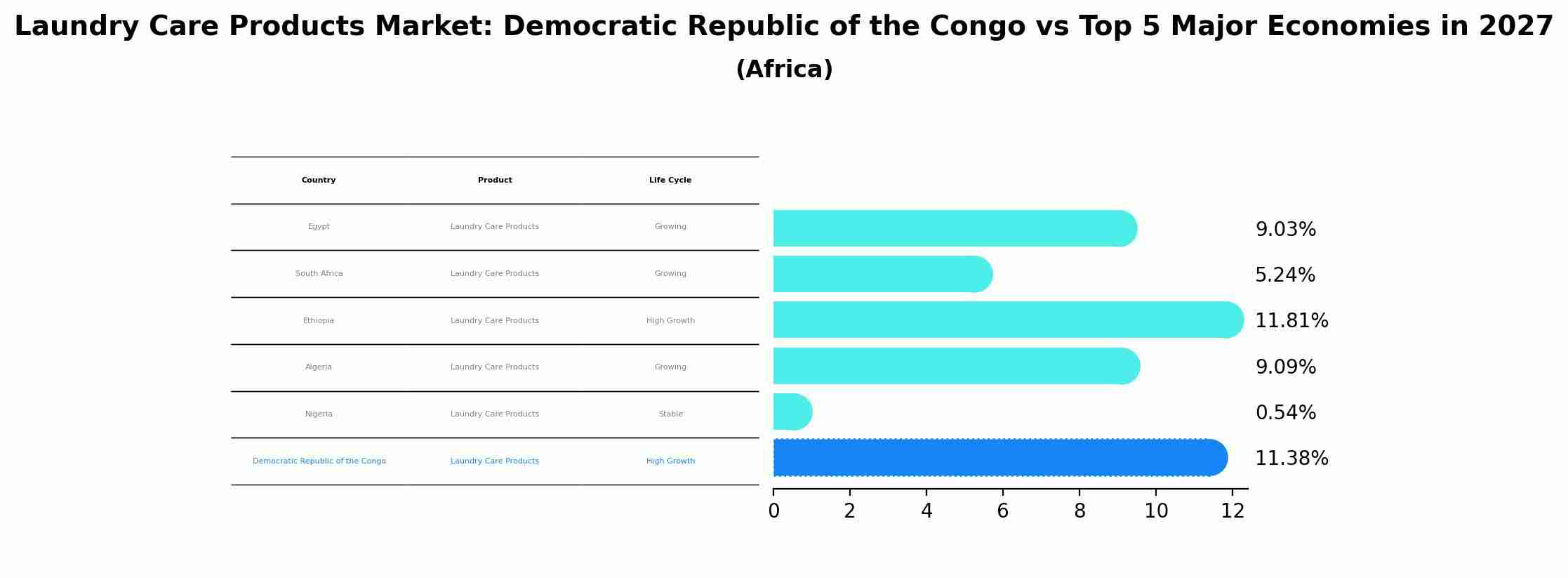 Laundry Care Products Market: Democratic Republic of the Congo vs Top 5 Major Economies in 2027 (Africa)