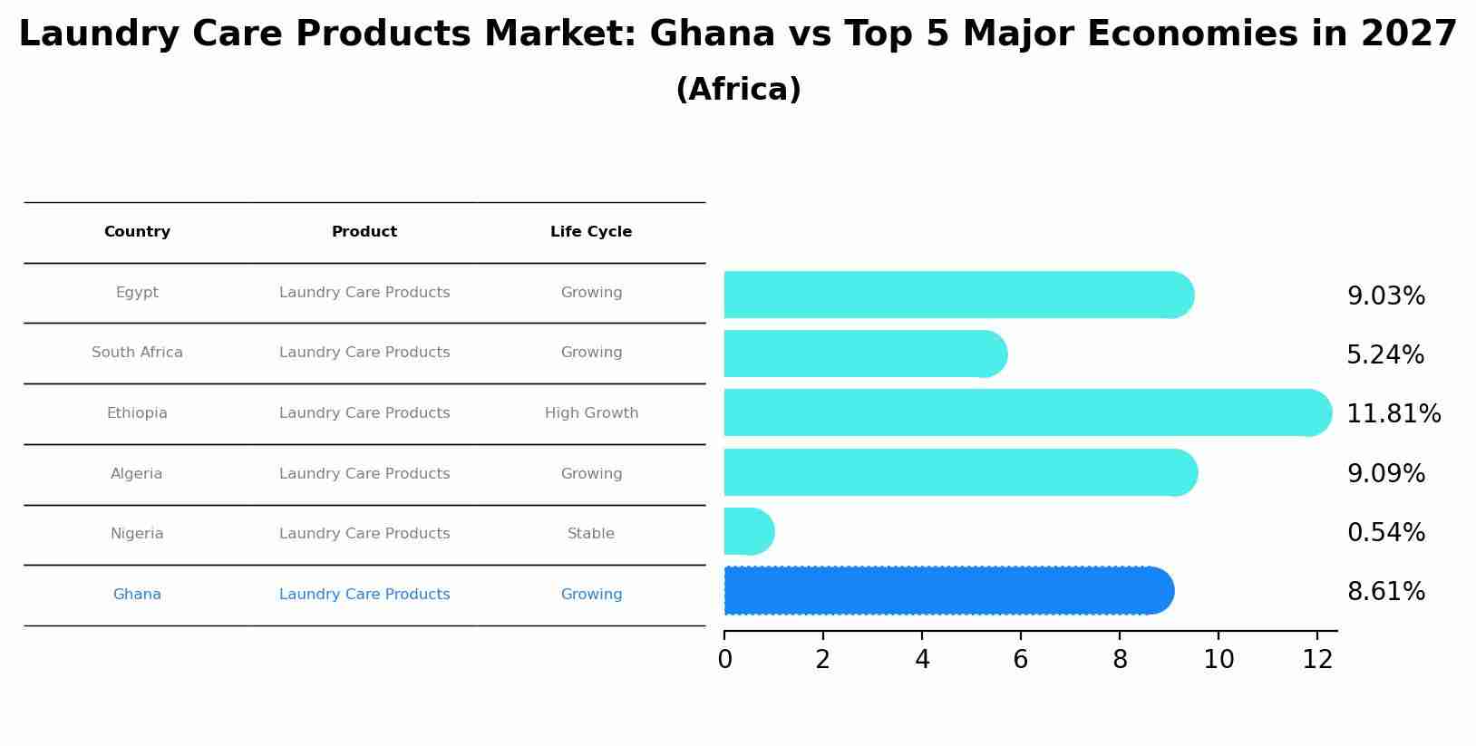 Laundry Care Products Market: Ghana vs Top 5 Major Economies in 2027 (Africa)