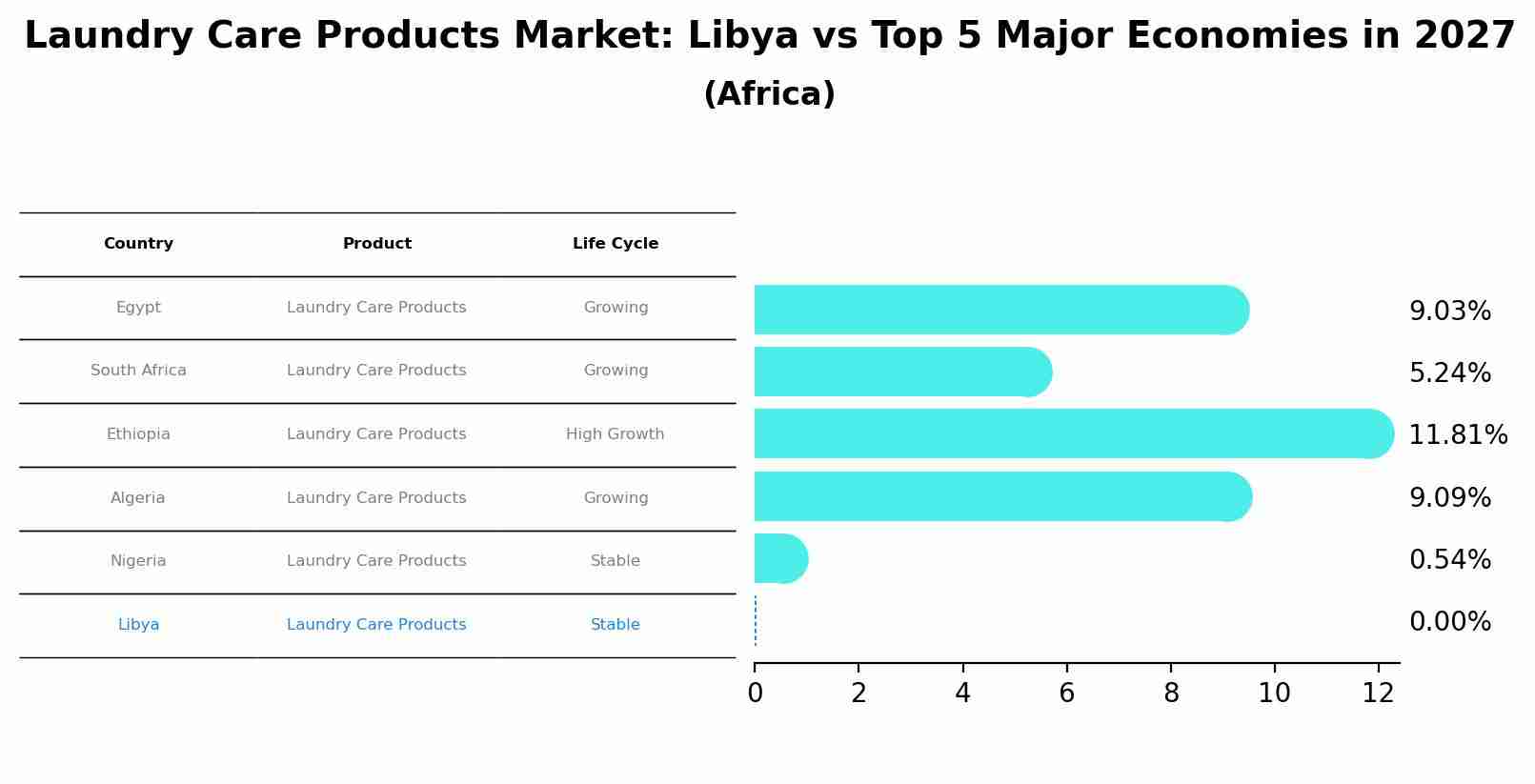 Laundry Care Products Market: Libya vs Top 5 Major Economies in 2027 (Africa)