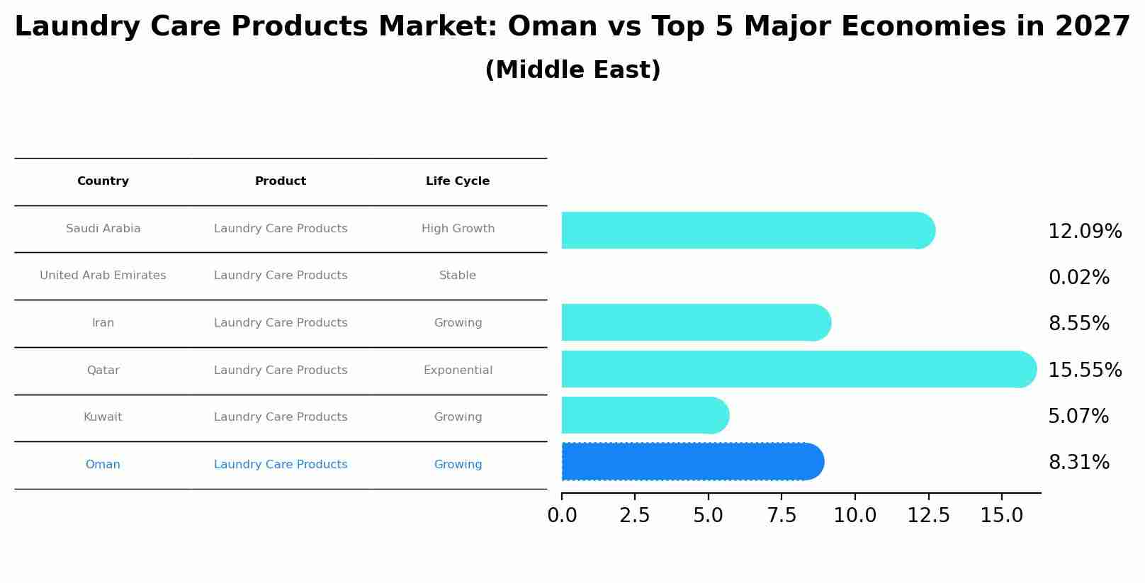 Laundry Care Products Market: Oman vs Top 5 Major Economies in 2027 (Middle East)