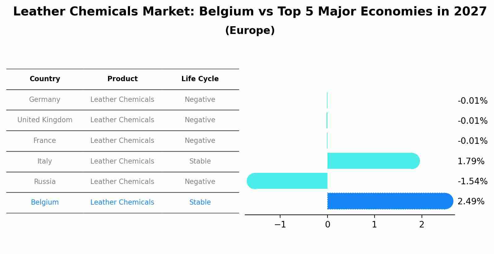 Leather Chemicals Market: Belgium vs Top 5 Major Economies in 2027 (Europe)