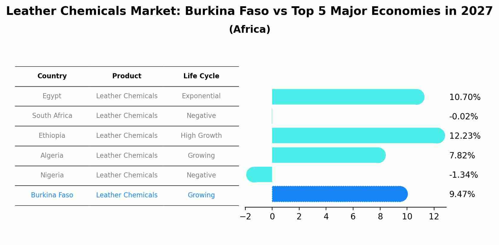 Leather Chemicals Market: Burkina Faso vs Top 5 Major Economies in 2027 (Africa)