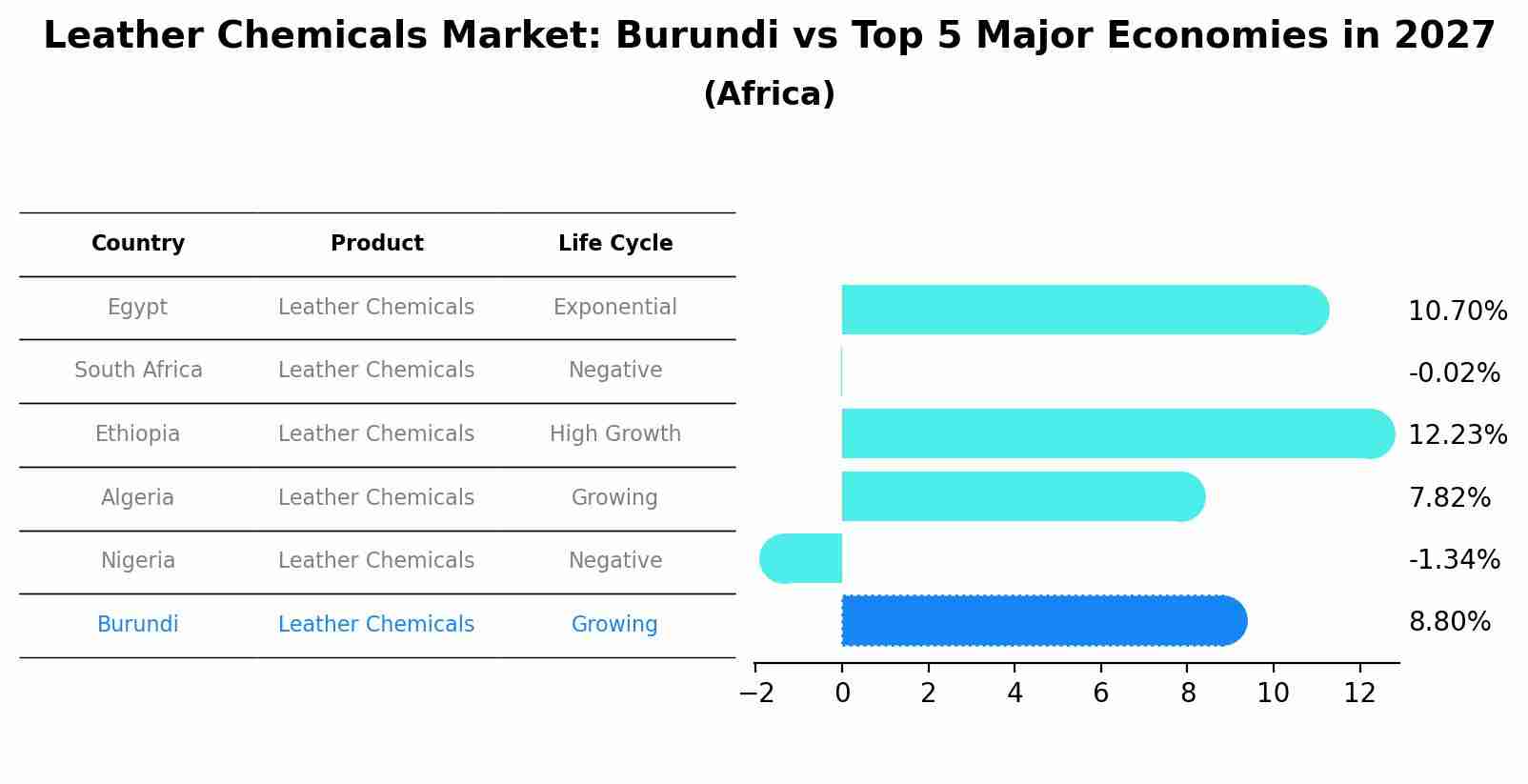 Leather Chemicals Market: Burundi vs Top 5 Major Economies in 2027 (Africa)
