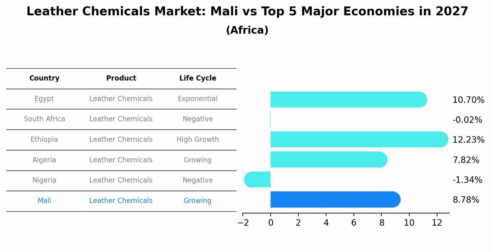 Leather Chemicals Market: Mali vs Top 5 Major Economies in 2027 (Africa)