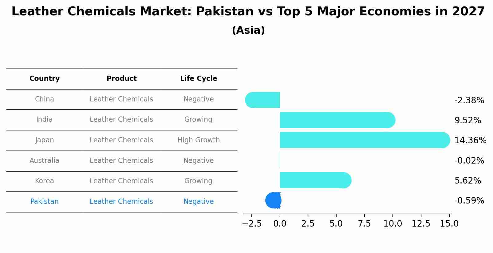 Leather Chemicals Market: Pakistan vs Top 5 Major Economies in 2027 (Asia)