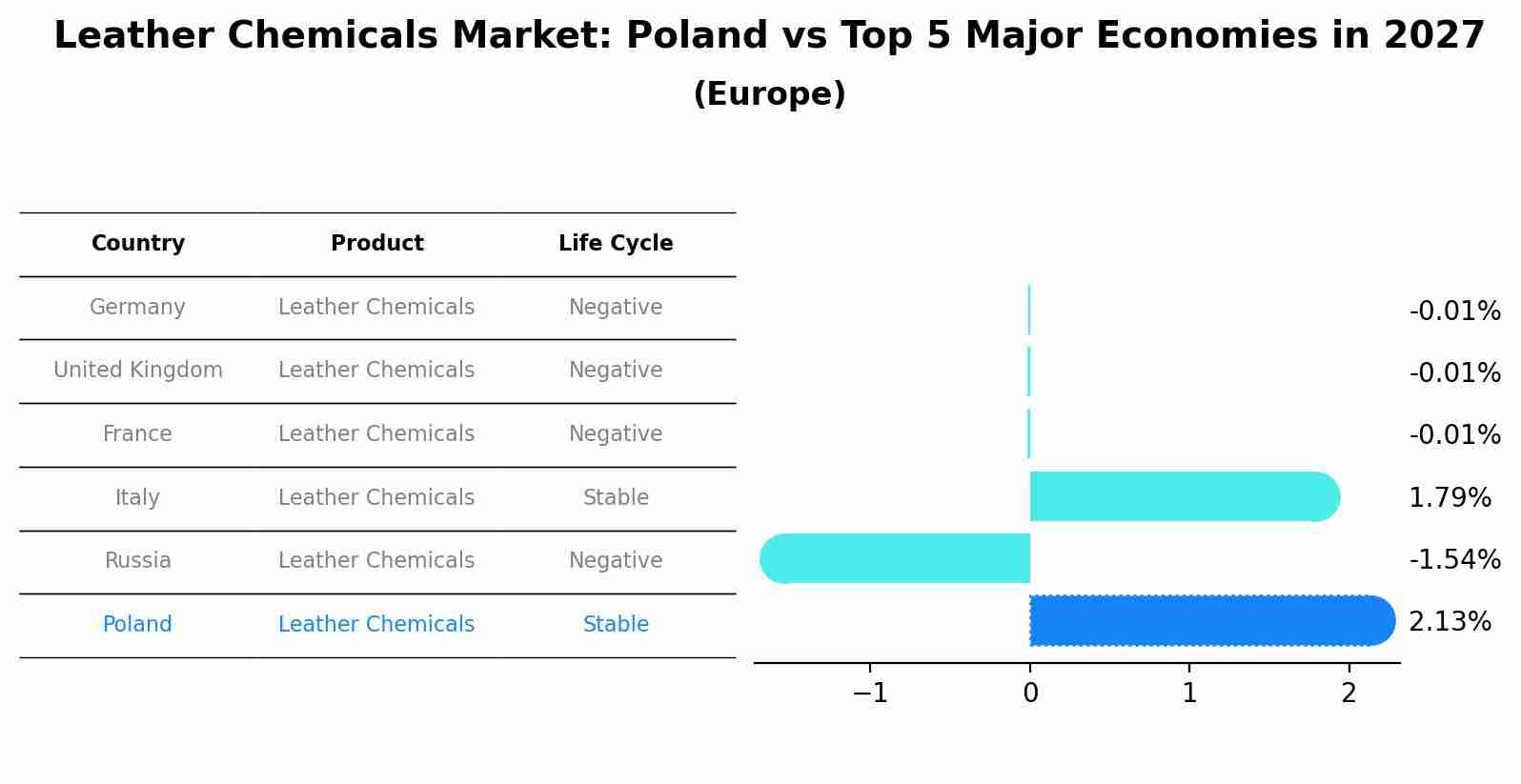 Leather Chemicals Market: Poland vs Top 5 Major Economies in 2027 (Europe)