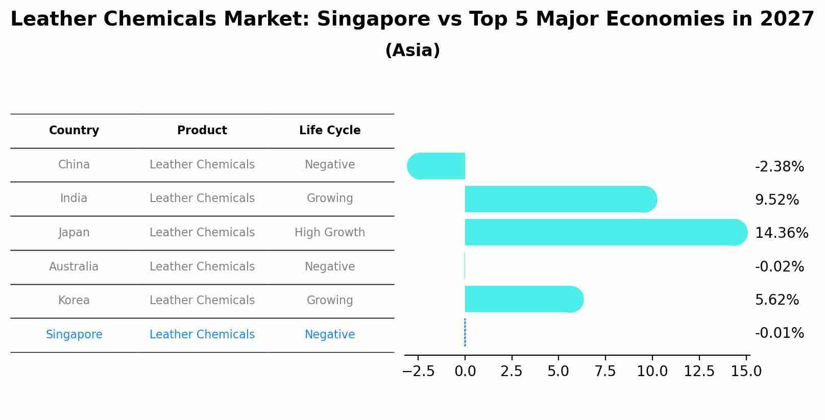 Leather Chemicals Market: Singapore vs Top 5 Major Economies in 2027 (Asia)