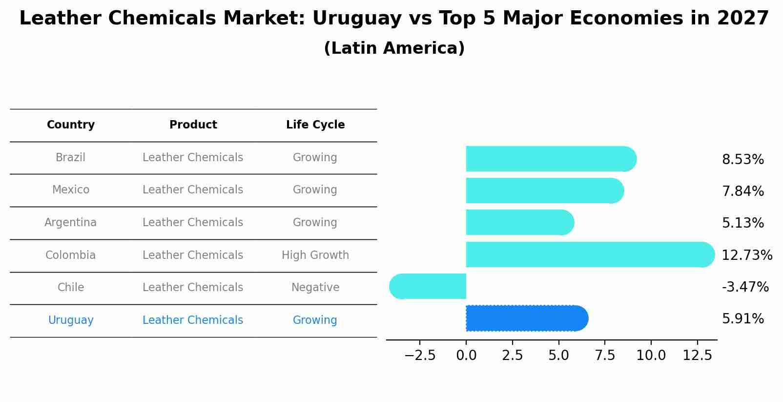 Leather Chemicals Market: Uruguay vs Top 5 Major Economies in 2027 (Latin America)