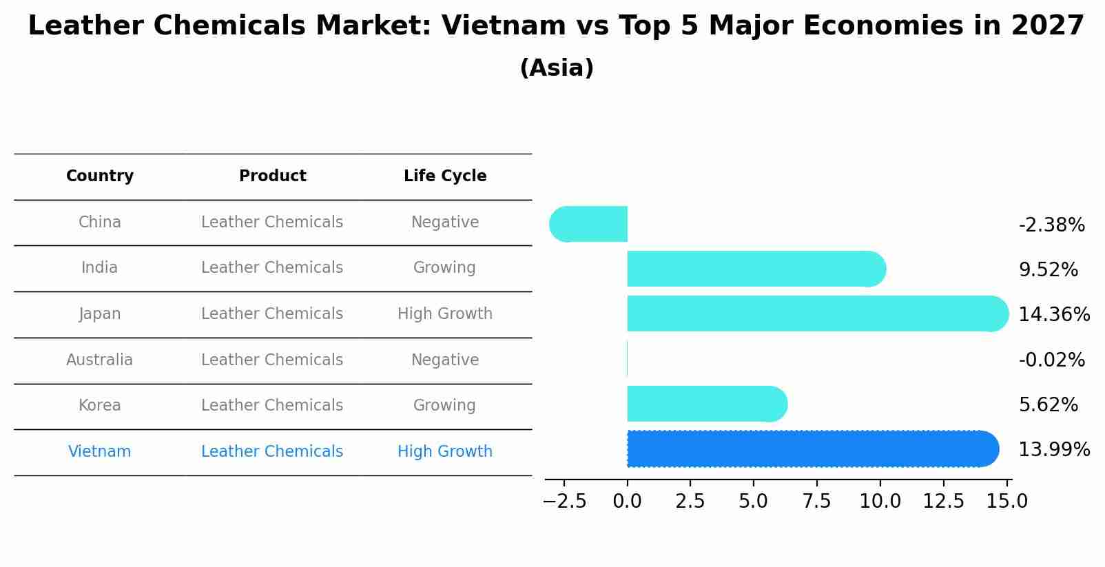 Leather Chemicals Market: Vietnam vs Top 5 Major Economies in 2027 (Asia)