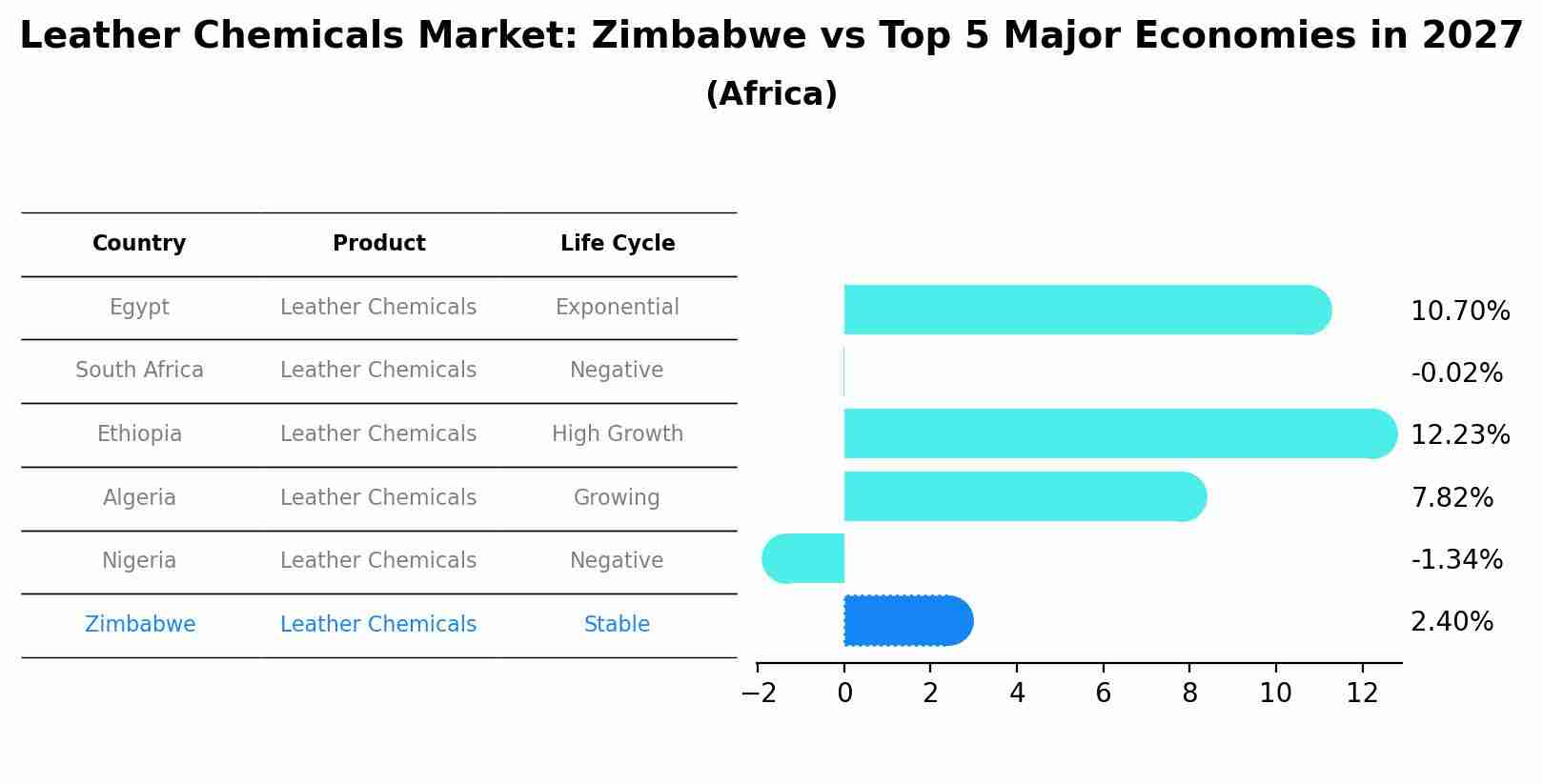 Leather Chemicals Market: Zimbabwe vs Top 5 Major Economies in 2027 (Africa)