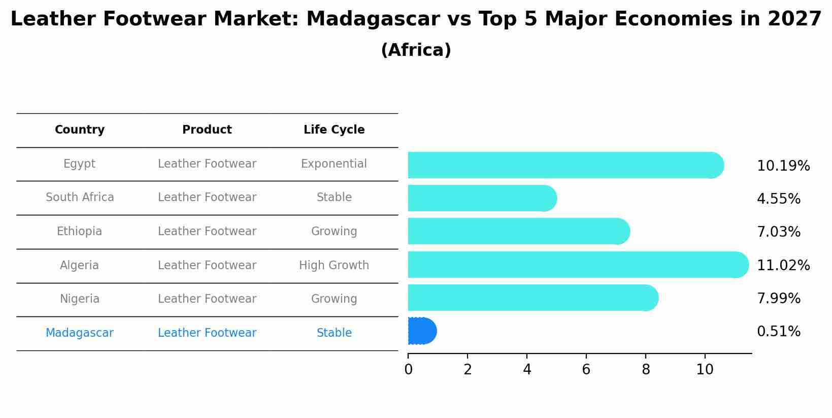 Leather Footwear Market: Madagascar vs Top 5 Major Economies in 2027 (Africa)