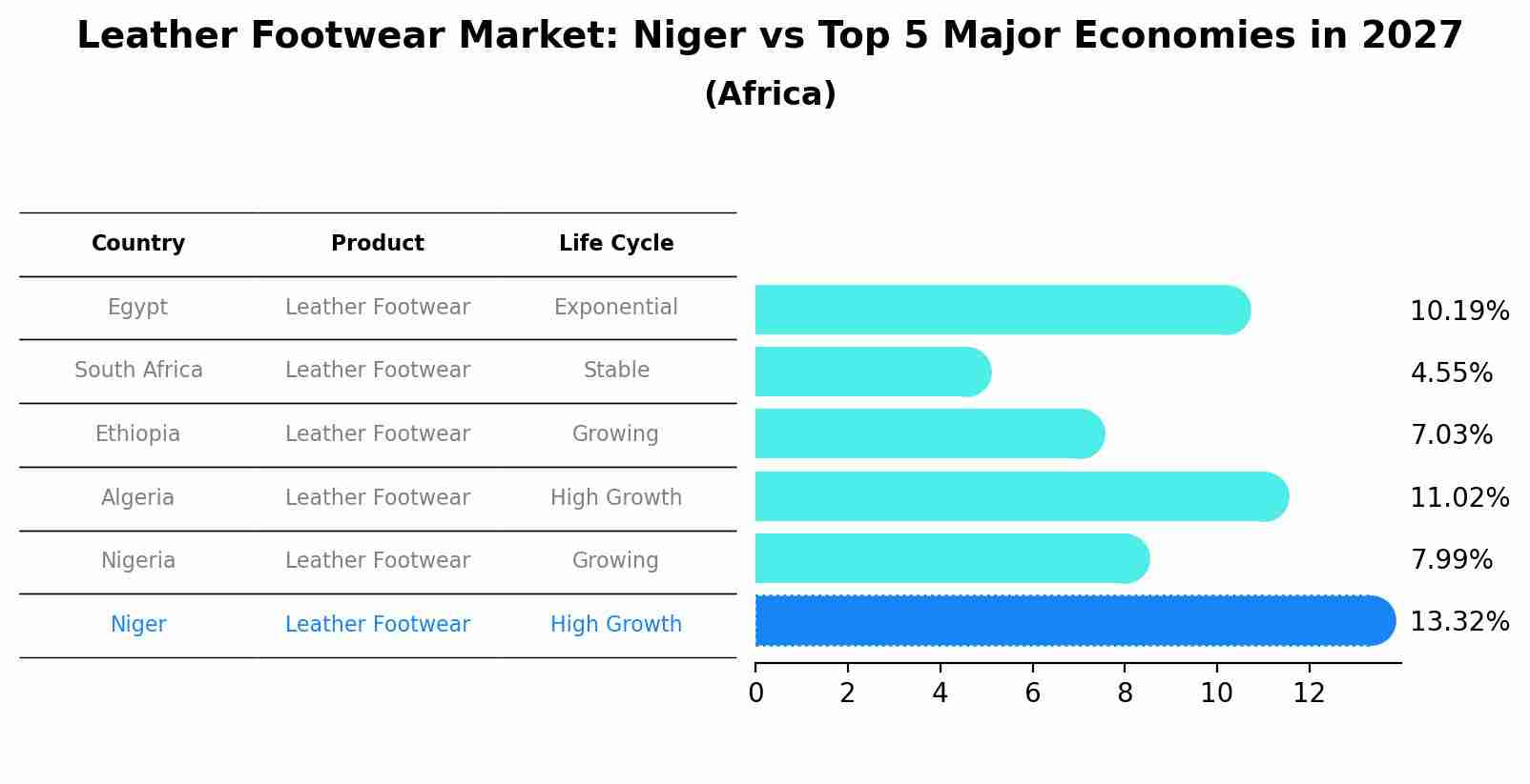 Leather Footwear Market: Niger vs Top 5 Major Economies in 2027 (Africa)