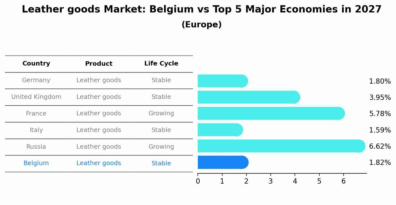 Leather goods Market: Belgium vs Top 5 Major Economies in 2027 (Europe)