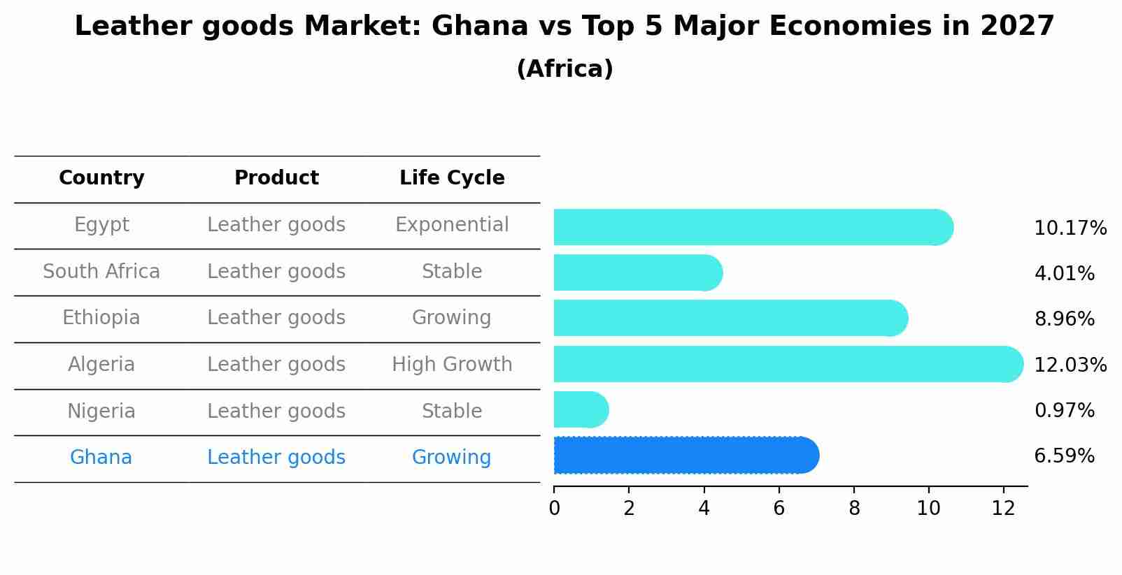 Leather goods Market: Ghana vs Top 5 Major Economies in 2027 (Africa)