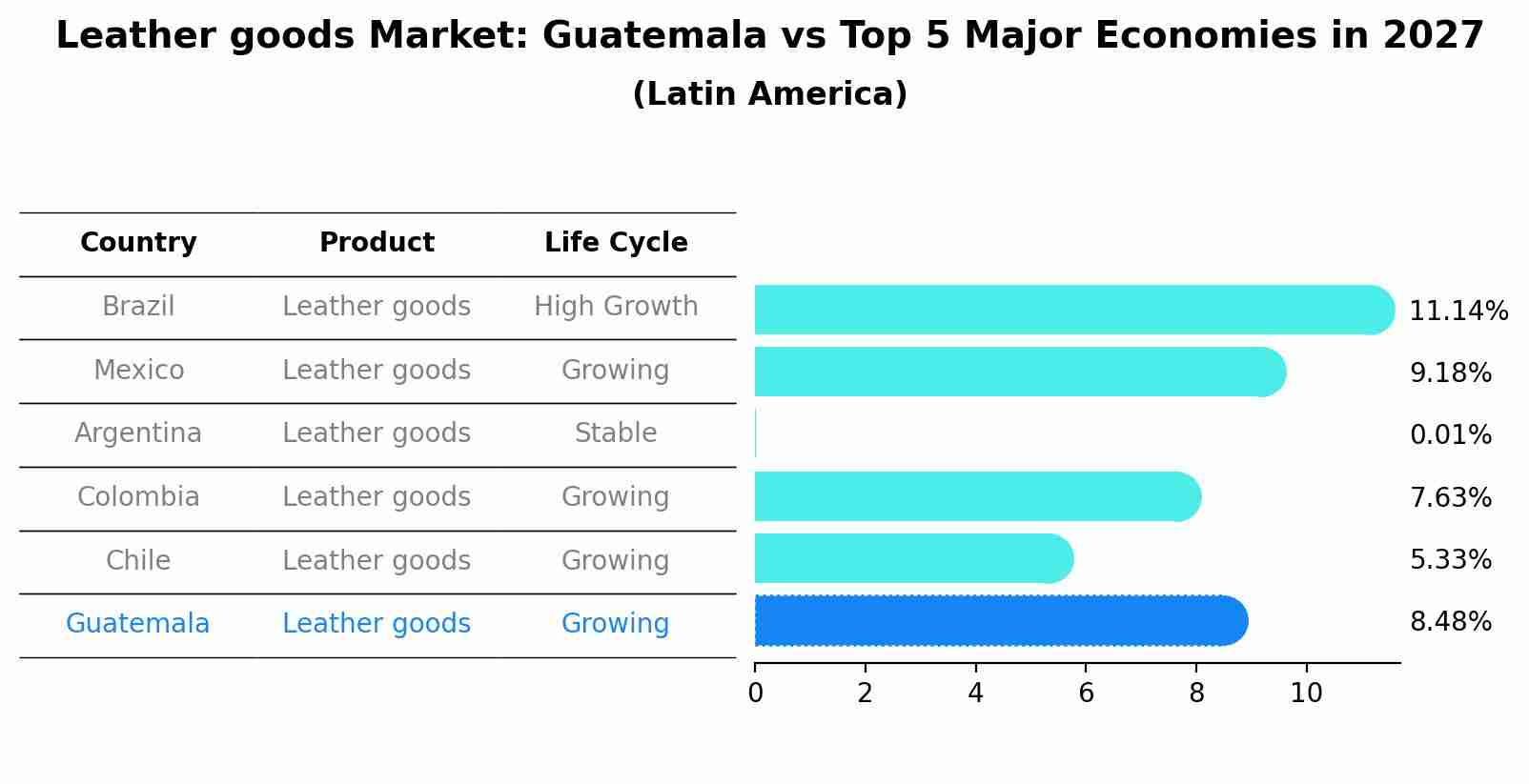 Leather goods Market: Guatemala vs Top 5 Major Economies in 2027 (Latin America)