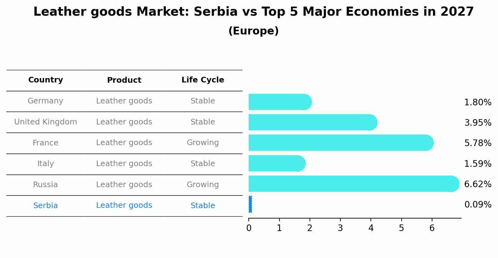 Leather goods Market: Serbia vs Top 5 Major Economies in 2027 (Europe)