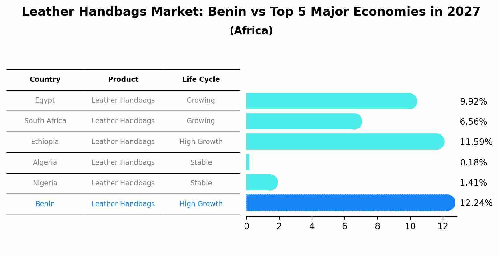 Leather Handbags Market: Benin vs Top 5 Major Economies in 2027 (Africa)
