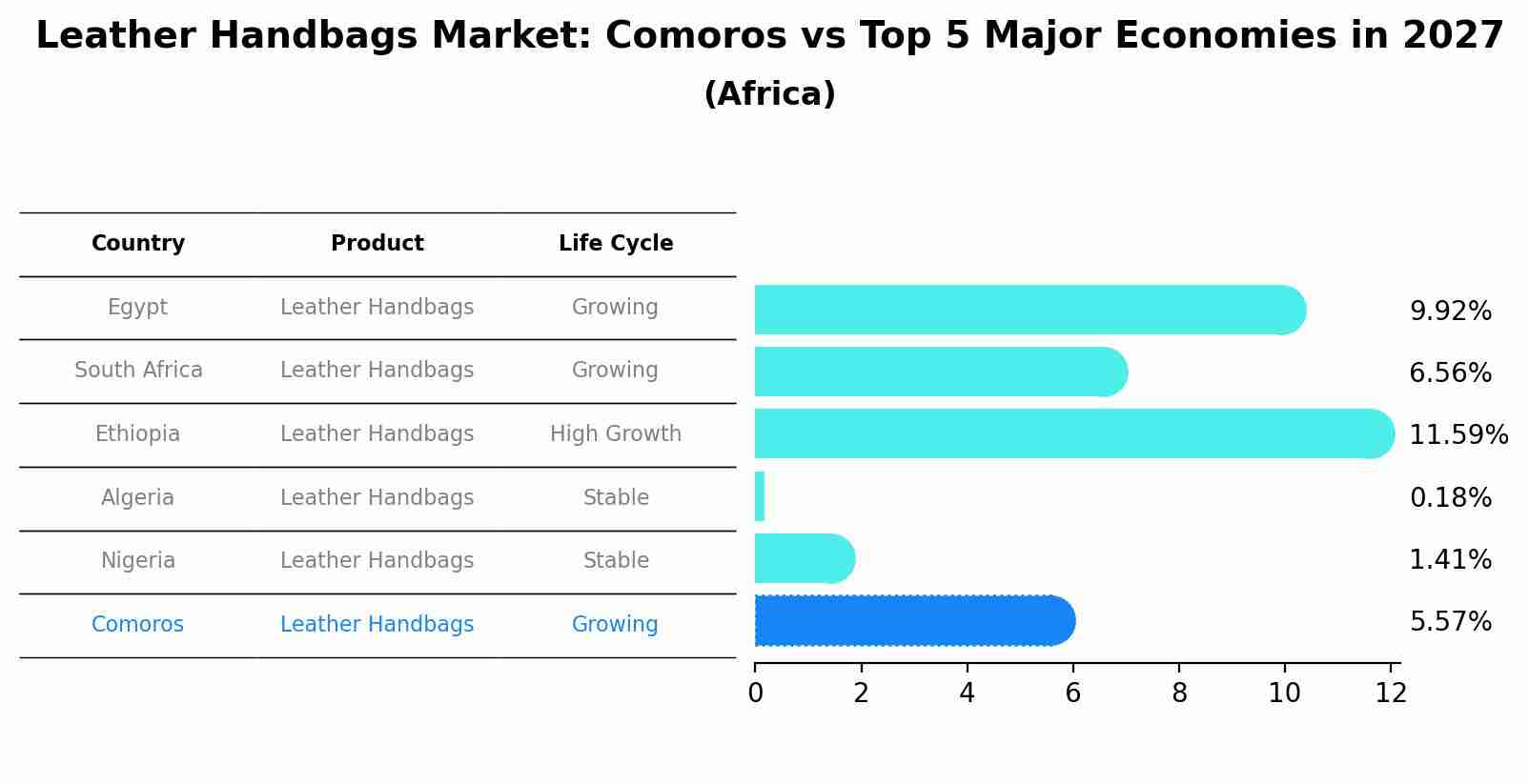 Leather Handbags Market: Comoros vs Top 5 Major Economies in 2027 (Africa)