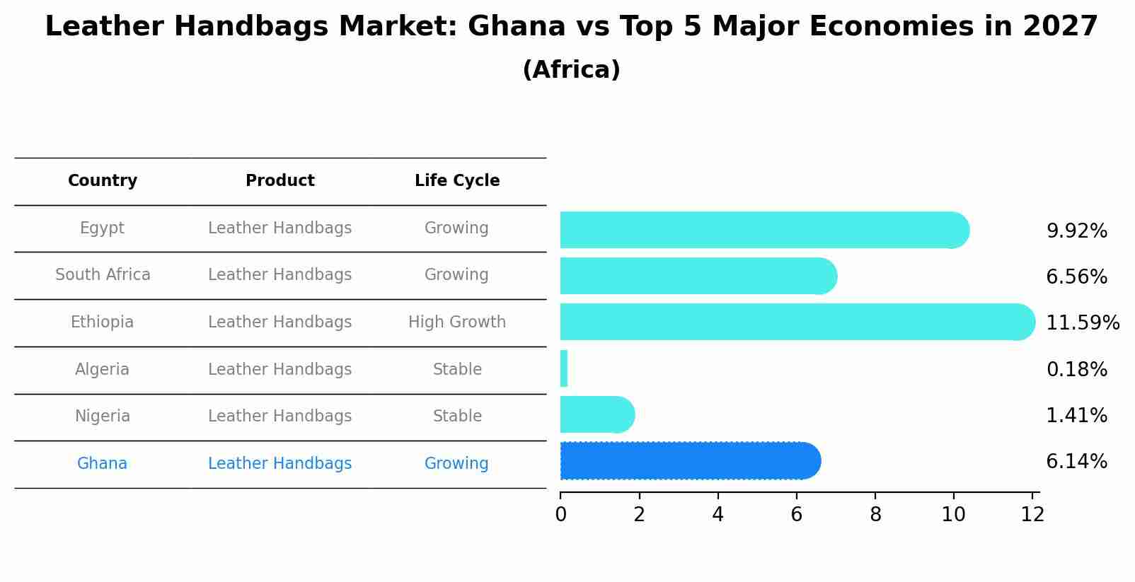 Leather Handbags Market: Ghana vs Top 5 Major Economies in 2027 (Africa)