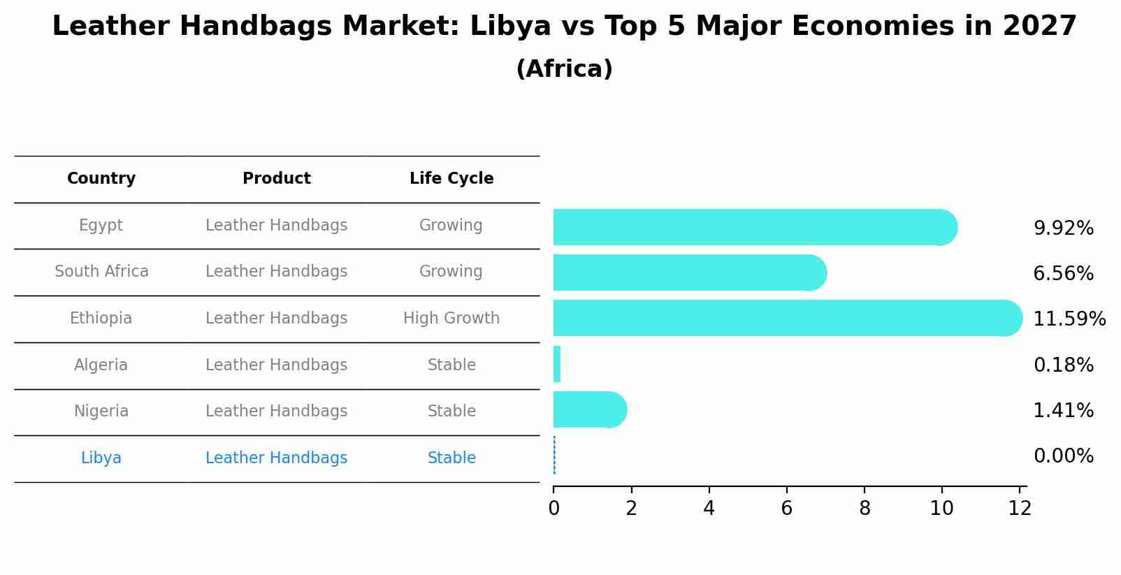 Leather Handbags Market: Libya vs Top 5 Major Economies in 2027 (Africa)