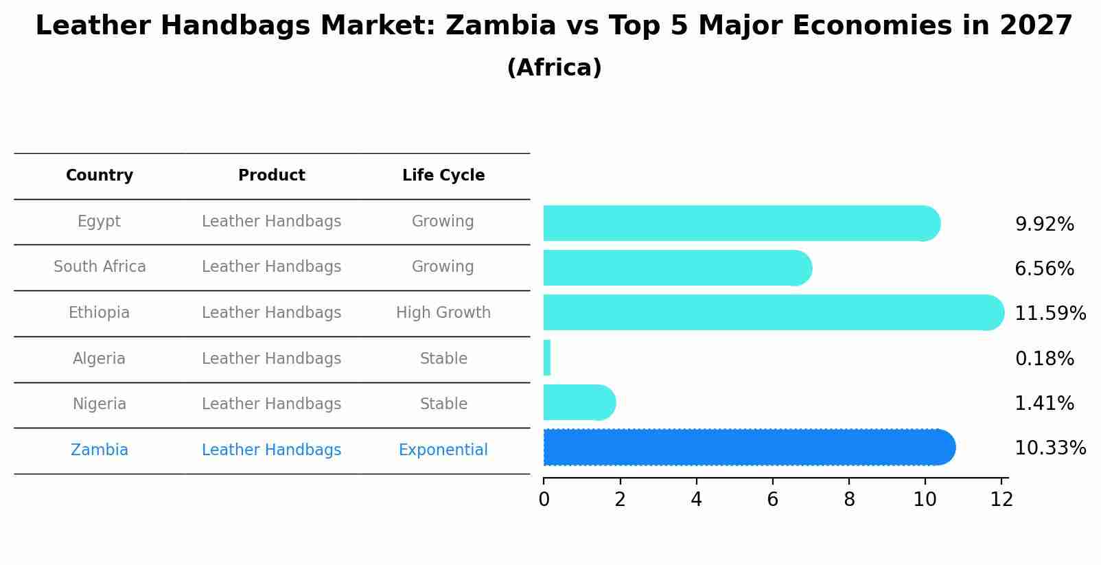 Leather Handbags Market: Zambia vs Top 5 Major Economies in 2027 (Africa)