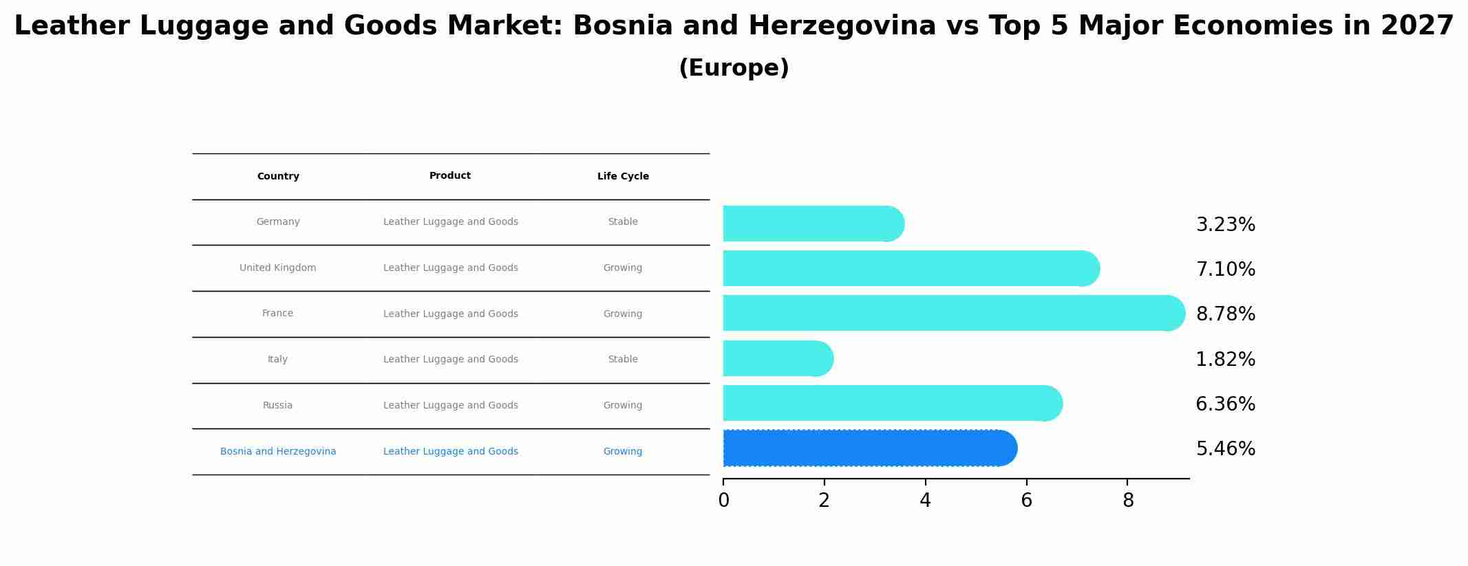 Leather Luggage and Goods Market: Bosnia and Herzegovina vs Top 5 Major Economies in 2027 (Europe)