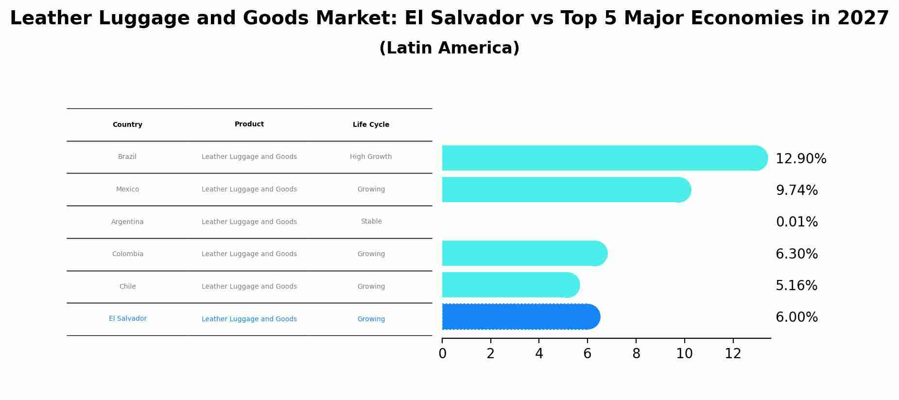 Leather Luggage and Goods Market: El Salvador vs Top 5 Major Economies in 2027 (Latin America)