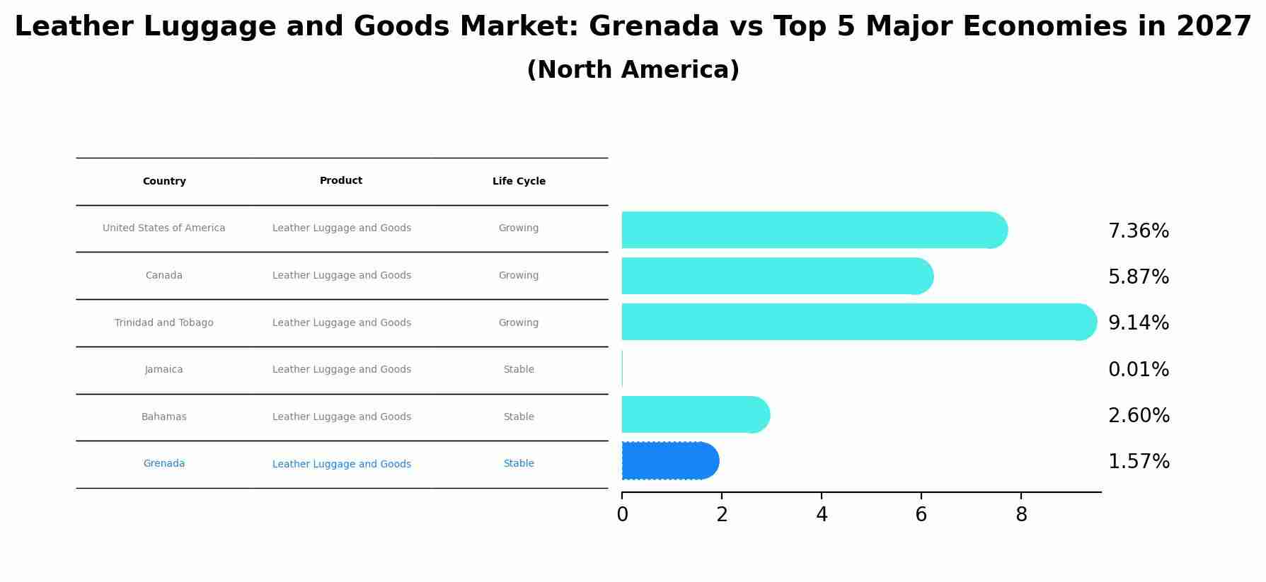 Leather Luggage and Goods Market: Grenada vs Top 5 Major Economies in 2027 (North America)