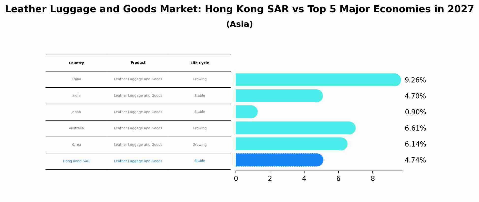 Leather Luggage and Goods Market: Hong Kong SAR vs Top 5 Major Economies in 2027 (Asia)