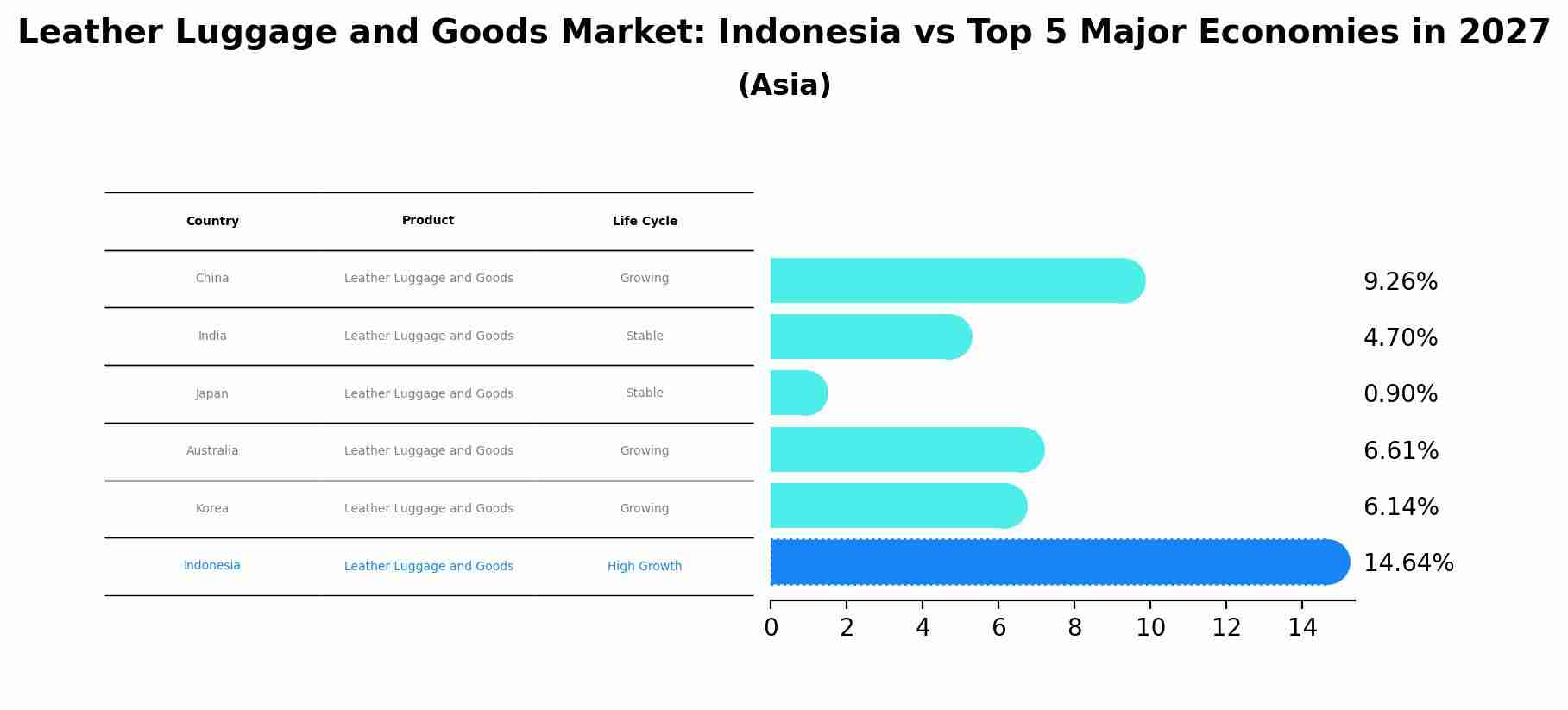 Leather Luggage and Goods Market: Indonesia vs Top 5 Major Economies in 2027 (Asia)