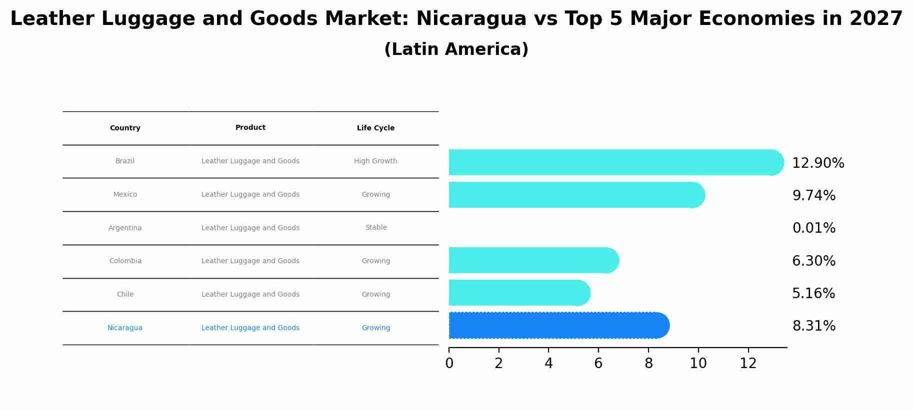 Leather Luggage and Goods Market: Nicaragua vs Top 5 Major Economies in 2027 (Latin America)