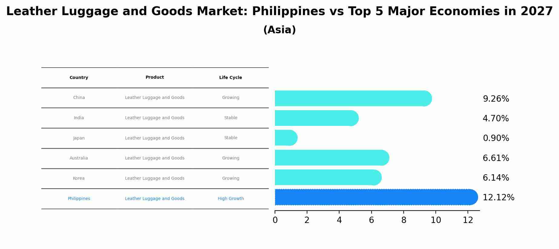 Leather Luggage and Goods Market: Philippines vs Top 5 Major Economies in 2027 (Asia)