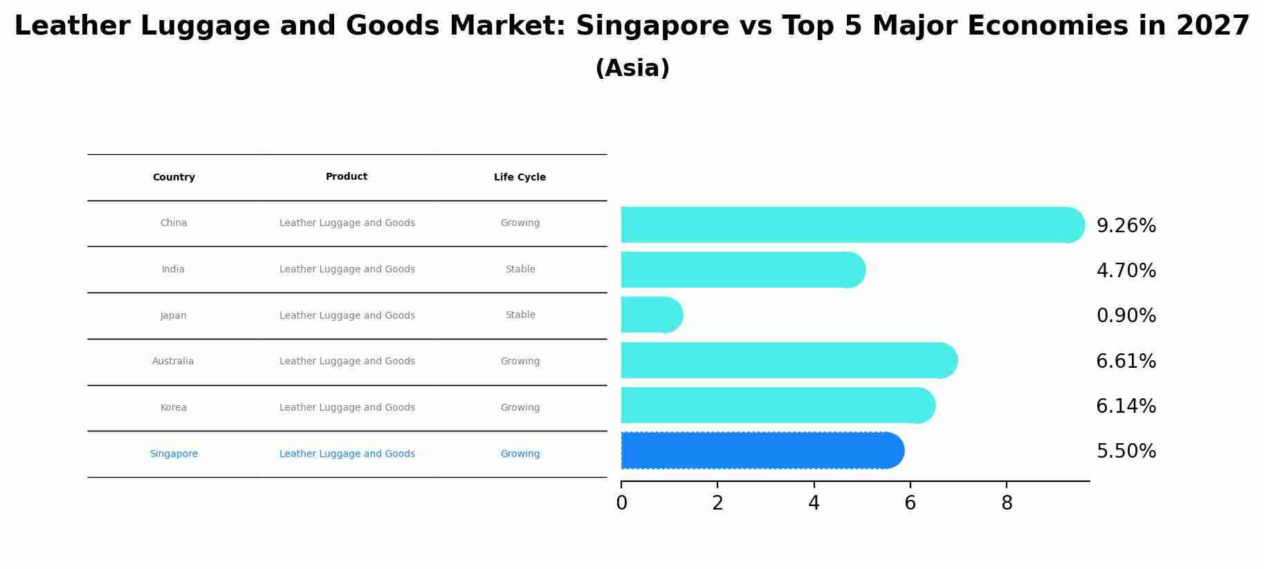 Leather Luggage and Goods Market: Singapore vs Top 5 Major Economies in 2027 (Asia)