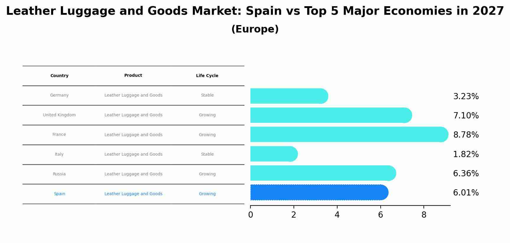 Leather Luggage and Goods Market: Spain vs Top 5 Major Economies in 2027 (Europe)