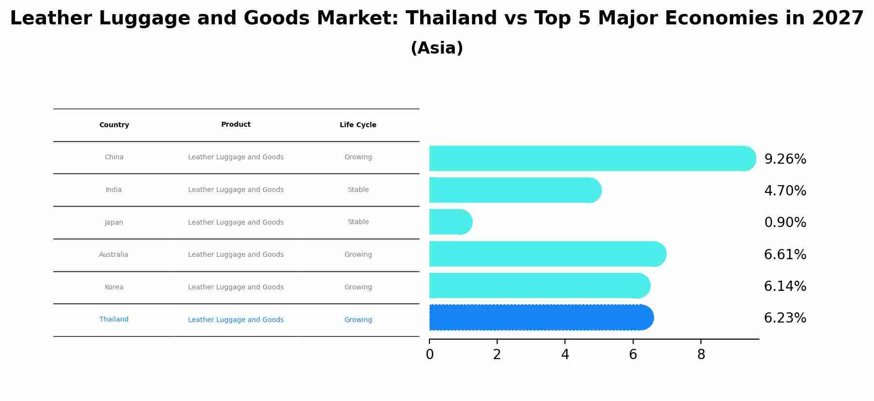 Leather Luggage and Goods Market: Thailand vs Top 5 Major Economies in 2027 (Asia)