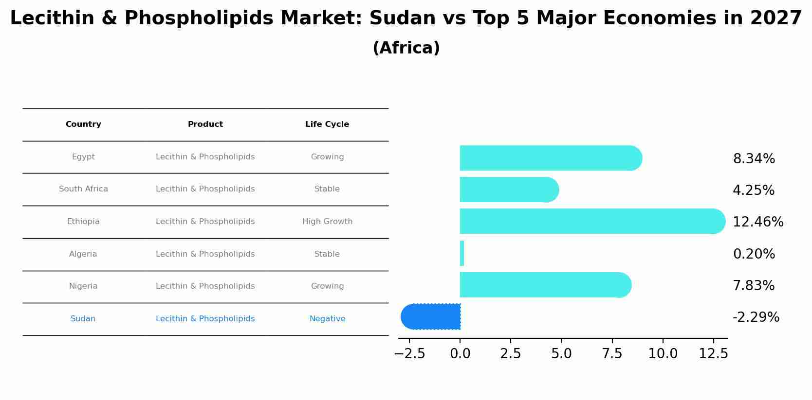 Lecithin & Phospholipids Market: Sudan vs Top 5 Major Economies in 2027 (Africa)