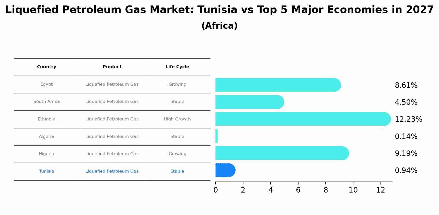 Liquefied Petroleum Gas Market: Tunisia vs Top 5 Major Economies in 2027 (Africa)