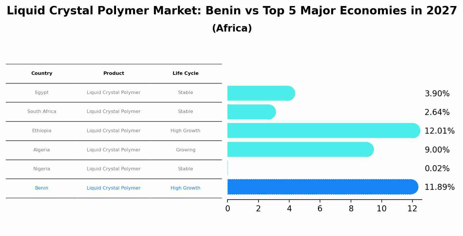 Liquid Crystal Polymer Market: Benin vs Top 5 Major Economies in 2027 (Africa)