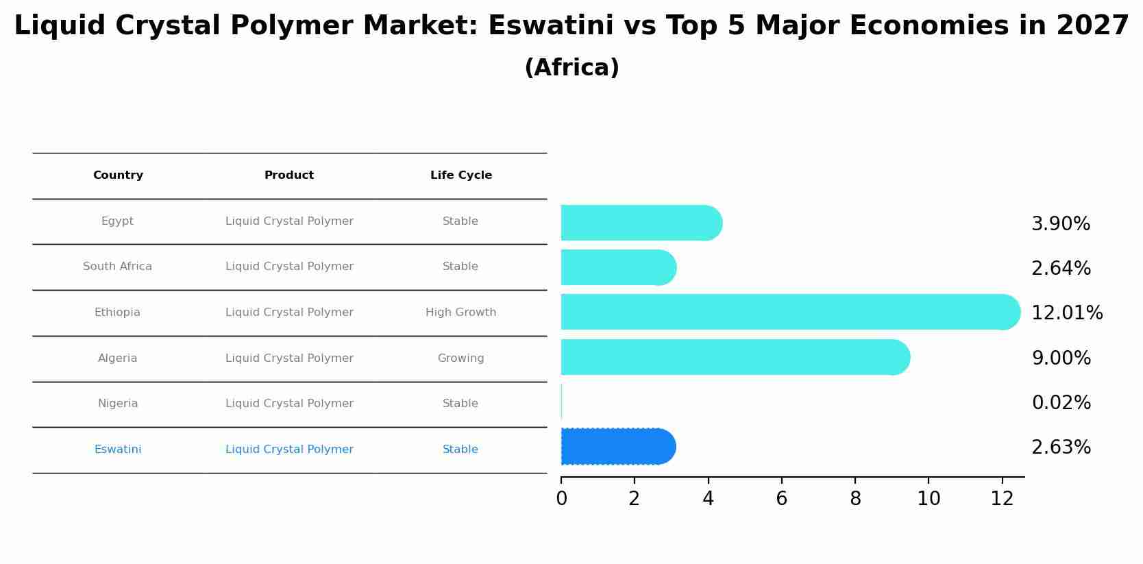 Liquid Crystal Polymer Market: Eswatini vs Top 5 Major Economies in 2027 (Africa)