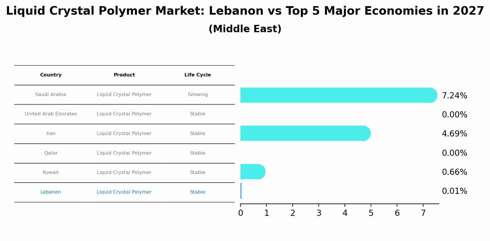 Liquid Crystal Polymer Market: Lebanon vs Top 5 Major Economies in 2027 (Middle East)