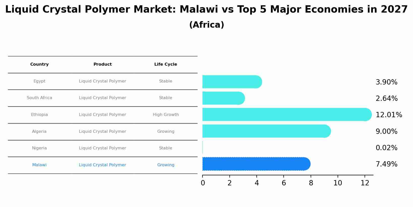 Liquid Crystal Polymer Market: Malawi vs Top 5 Major Economies in 2027 (Africa)