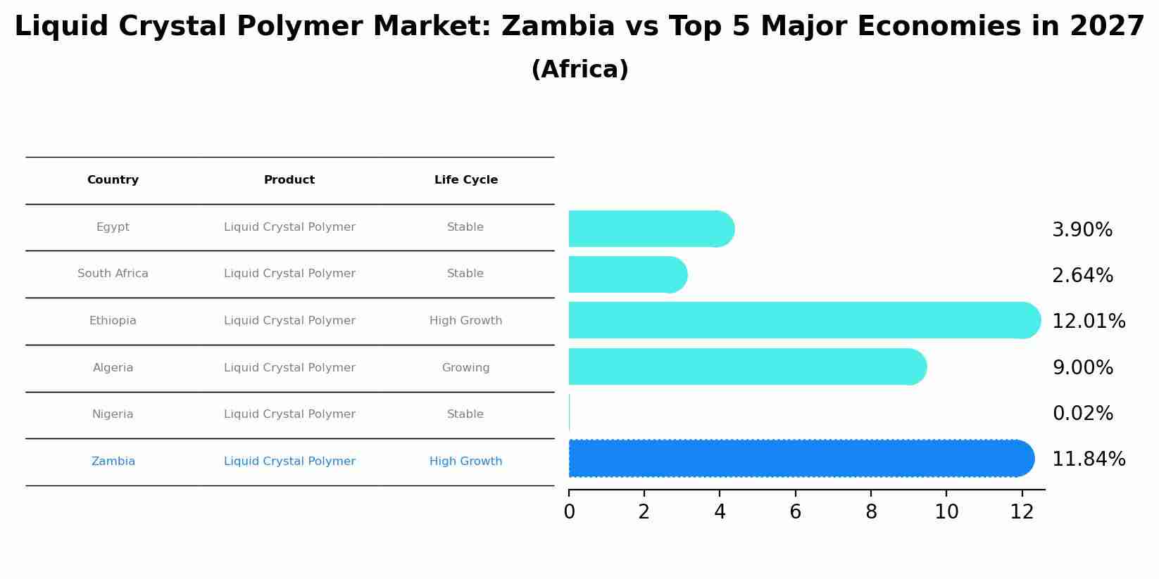 Liquid Crystal Polymer Market: Zambia vs Top 5 Major Economies in 2027 (Africa)