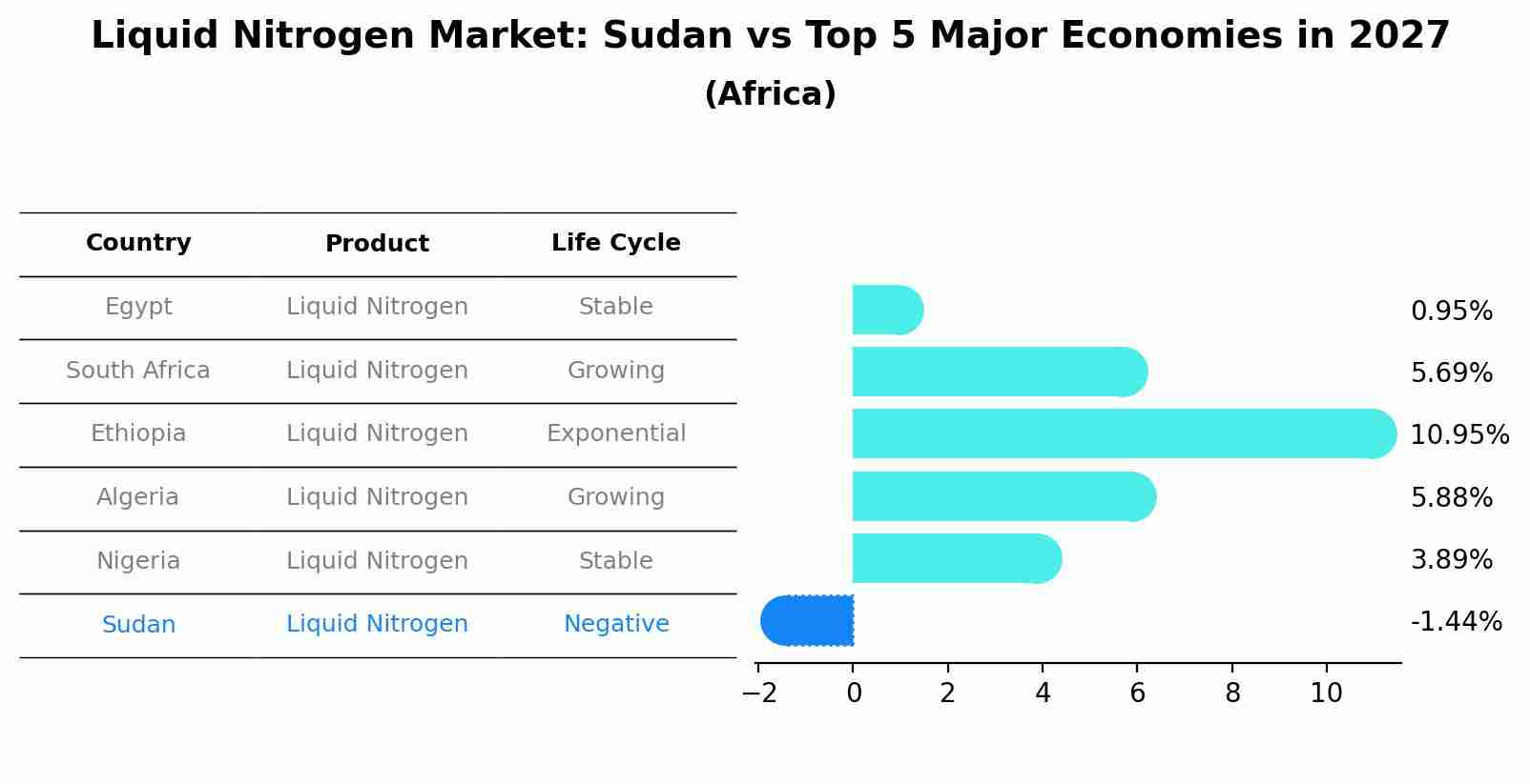 Liquid Nitrogen Market: Sudan vs Top 5 Major Economies in 2027 (Africa)