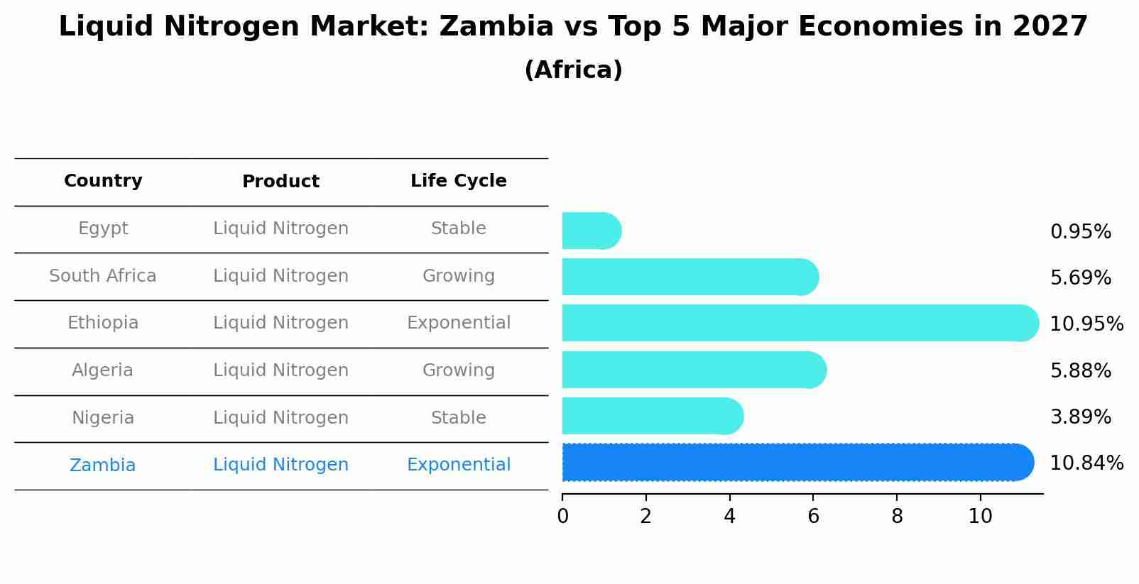 Liquid Nitrogen Market: Zambia vs Top 5 Major Economies in 2027 (Africa)