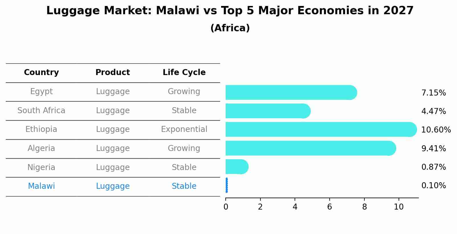 Luggage Market: Malawi vs Top 5 Major Economies in 2027 (Africa)