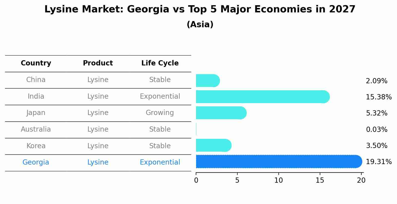 Lysine Market: Georgia vs Top 5 Major Economies in 2027 (Asia)