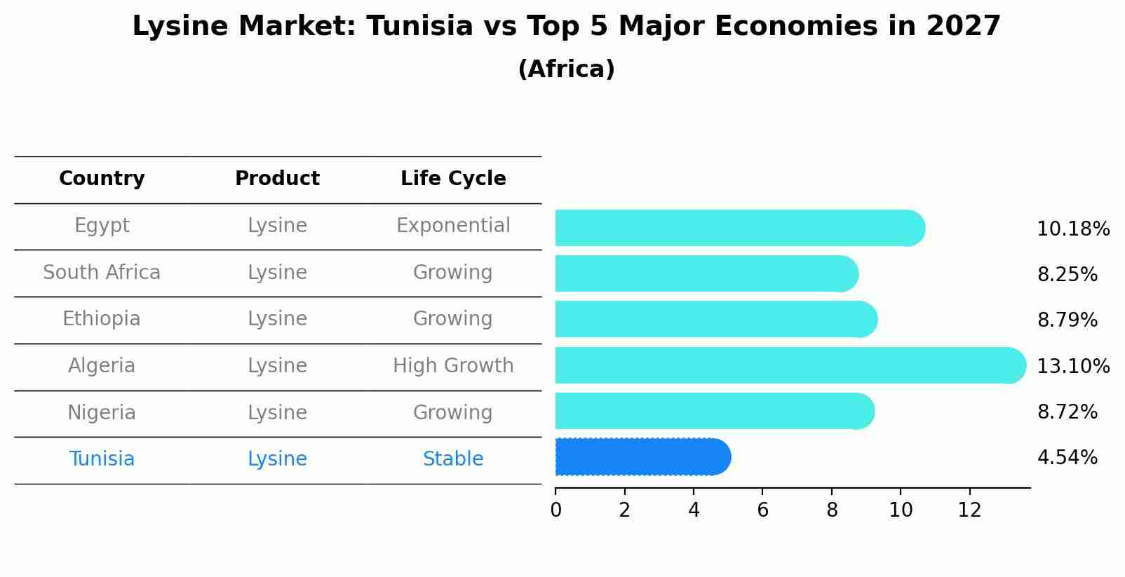 Lysine Market: Tunisia vs Top 5 Major Economies in 2027 (Africa)
